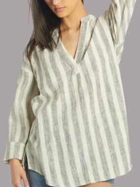 Ripcurl Beach Surf Boho L Classic Surf Striped Long Sleeve Shirt Oversized